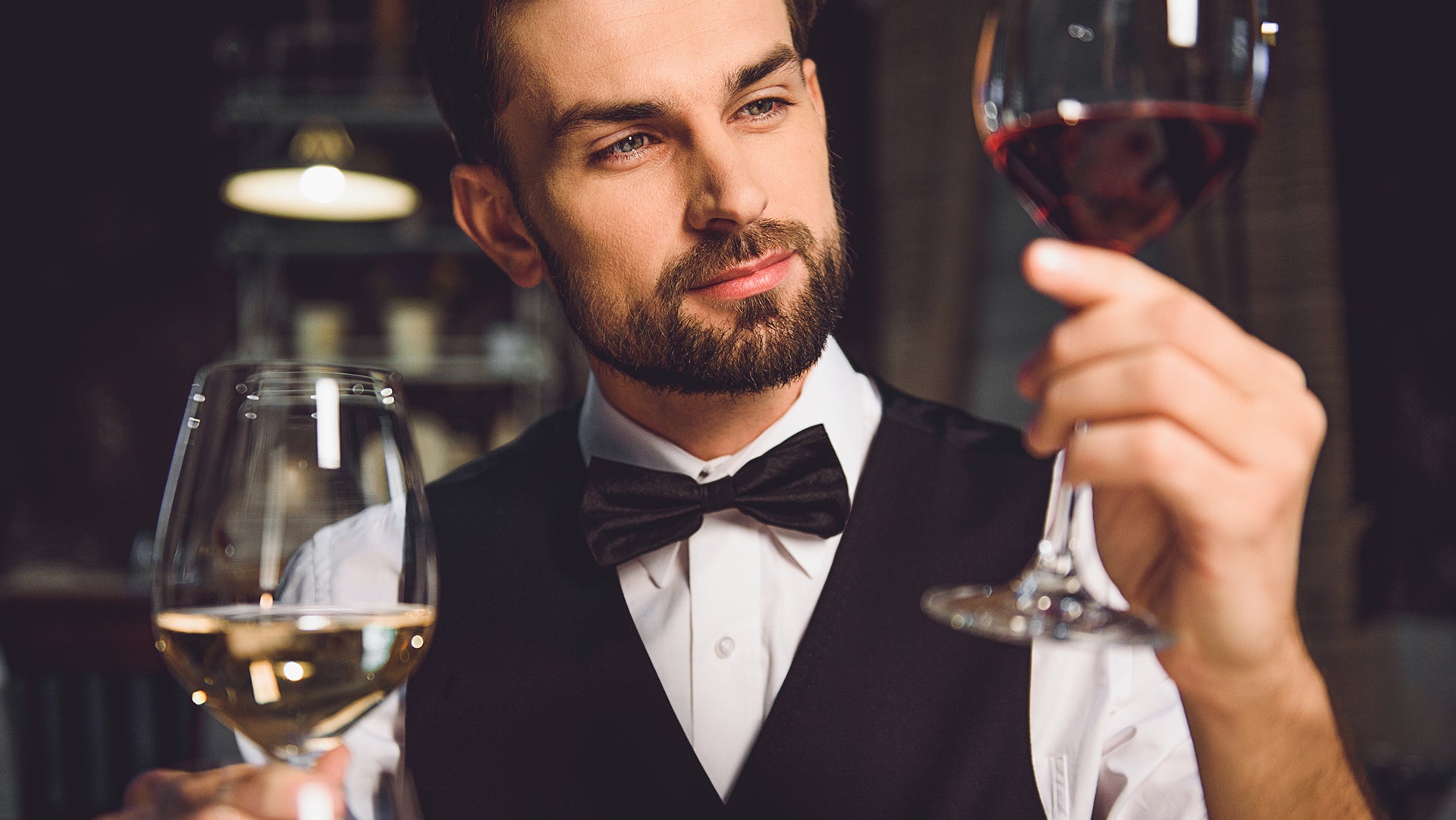 Checking level of wine